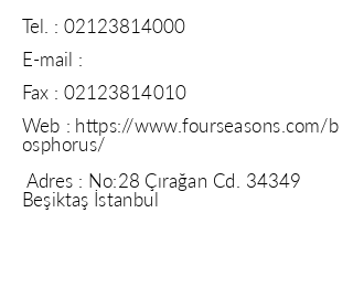 Four Seasons Bosphorus iletiim bilgileri